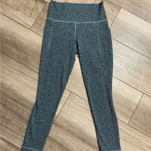 Athleta Salutation Stash II Blue/Black Leopard Tights